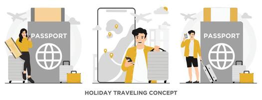 Flat holiday vacation traveling concept illustration vector