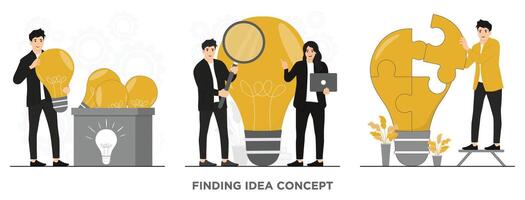 Flat idea creativity finding idea concept illustrator vector