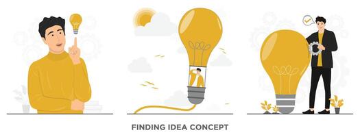 Flat idea creativity finding idea concept illustrator vector