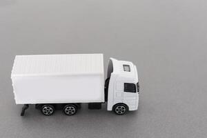3D rendering of a truck with trailer isolated in white background photo