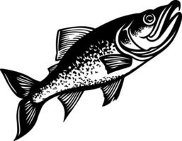 black silhouette of fish without background vector