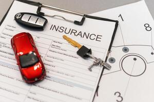 car incident protective and car insurance policy examining insurance photo