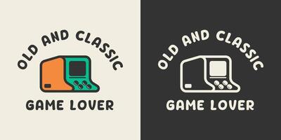 Aesthetic game arcade machine. Retro game lover club printable drawing. vector