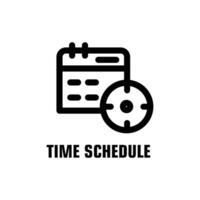 Time schedule or logo design isolated sign symbol illustration - high quality line style icon vector