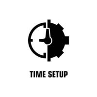 time setup or logo design isolated sign symbol illustration - high quality line style icon vector