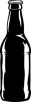 black silhouette of a bottle without background vector