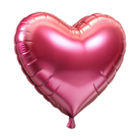 A shiny pink heart-shaped balloon floats against a transparent background, perfect for celebrations or romantic gestures png