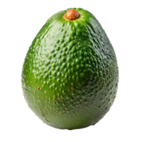 Close-up of a large, green avocado with a bumpy texture under bright studio lighting png