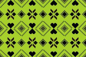 Pixel pattern ethnic oriental traditional. design fabric pattern textile African Indonesian Indian seamless Aztec style abstract illustration vector