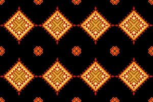 Pixel pattern ethnic oriental traditional design fabric pattern textile African Indonesian Indian seamless Aztec style abstract illustration vector