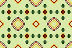 Pixel pattern ethnic oriental traditional. design fabric pattern textile African Indonesian Indian seamless Aztec style abstract illustration vector