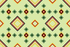 Pixel pattern ethnic oriental traditional. design fabric pattern textile African Indonesian Indian seamless Aztec style abstract illustration vector