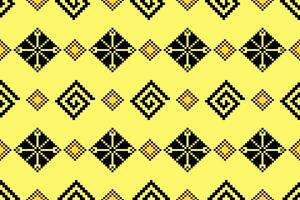 Pixel fabric pattern ethnic oriental traditional design for clothing fabric textile seamless pattern fabric print vector