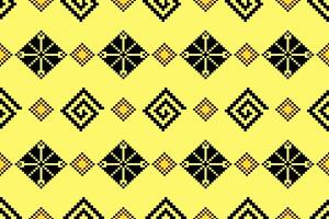 Pixel fabric pattern ethnic oriental traditional design for clothing fabric textile seamless pattern fabric print vector