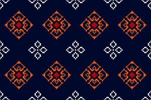 Pixel pattern ethnic oriental traditional. design fabric pattern textile African Indonesian Indian seamless Aztec style abstract illustration vector