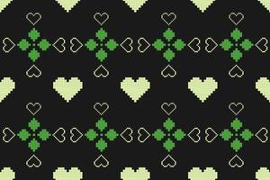 Pixel pattern ethnic oriental traditional. design fabric pattern textile African Indonesian Indian seamless Aztec style abstract illustration vector