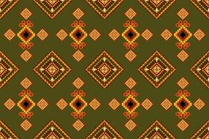 Pixel pattern ethnic oriental traditional design fabric pattern textile African Indonesian Indian seamless Aztec style abstract illustration vector