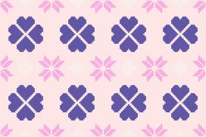 Pixel pattern ethnic oriental traditional design fabric pattern textile African Indonesian Indian seamless Aztec style abstract illustration vector