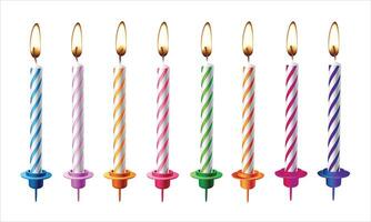 colorful candles set birthday and party vector