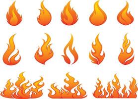 flame icon set editable vector