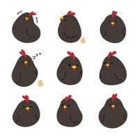 Black Chicken on a background, illustration. vector