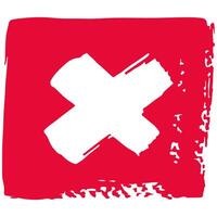 Cross mark single 1 on a white background, illustration. vector