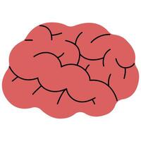 Brain on a white background, illustration. vector