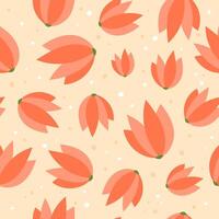 Floral pattern. Cute meadow flowers seamless background. Repeating illustration of floral botanical elements vector