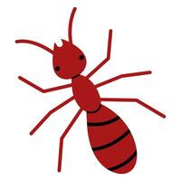 Red ant on a white background, illustration. vector