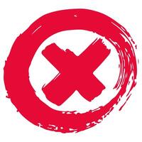 Cross mark single on a white background, illustration. vector