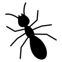 Black ant on a white background, illustration. vector