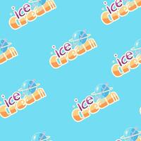 Ice cream text logo seamless pattern blue pattern for design banner branding in cosmic cartoon style vector