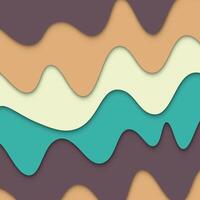 Colorful wave with shadow in paper style background. vector