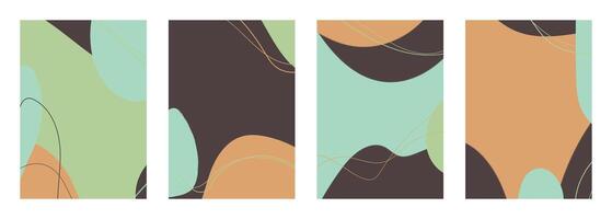 Minimalist abstract hand drawn set background. vector