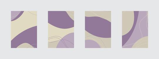 Minimalist abstract hand drawn set background. vector