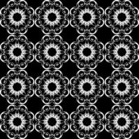 Seamless white lace pattern on black background vector