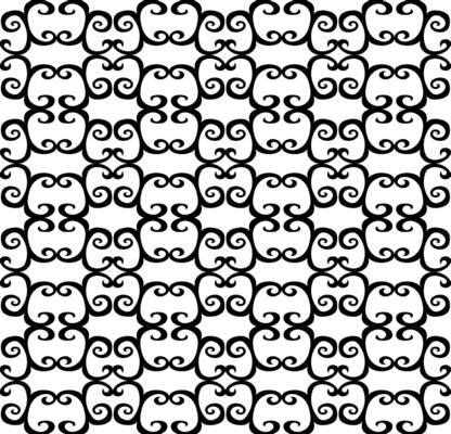 Black abstract fantasy pattern on white background