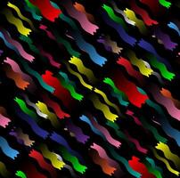 Abstract print in the form of wavy multi-colored lines on a black background vector