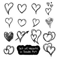 Set of heart shapes template in several stacked lines design and several option for , banner or social media post template design vector