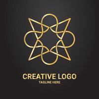 creativo logo, dorado color lujo estilo vector