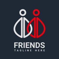 friends logo togetherness related lines vector