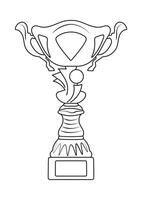 Sketch of trophy, goblet, cup, chalice. Victory symbol vector