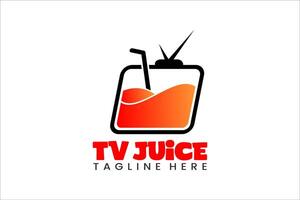 jugo televisión moderno plano único logo modelo y minimalista televisión jugo logo modelo diseño vector