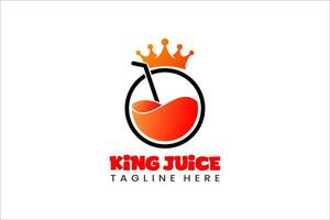 Juice king Modern Flat Unique logo template and Minimalist king juice logo template design vector