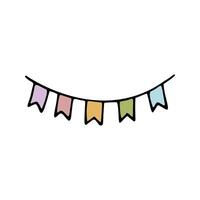 Cute garland, celebration clipart. Hand drawn doodle illustration. vector