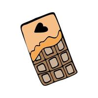 Cute chocolate color clipart. Hand drawn doodle illustration. vector