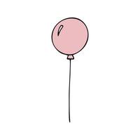 Color cute doodle air balloon. Hand drawn clipart vector