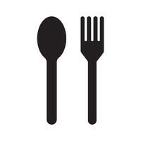 cuchara y tenedor icono ilustración diseño modelo vector