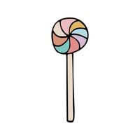 Hand drawn candy, lollipop. Doodle illustration. vector