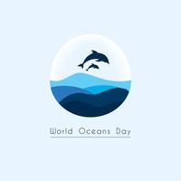 mundo Oceano día sencillo diseño, adecuado para saludo tarjeta, póster, bandera vector